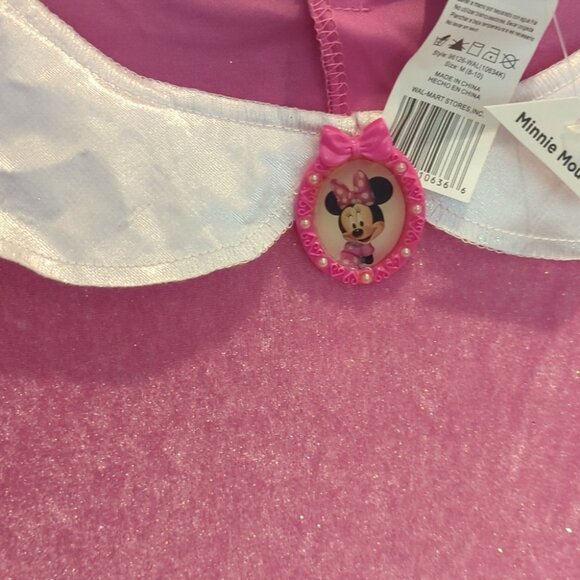 Disney Minnie Mouse Pink Polka Dot Dress with - Size M 8-10 NWT - Picture 3 of 4